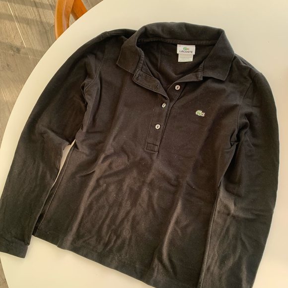 Black long sleeve lacosts polo - Picture 2 of 2